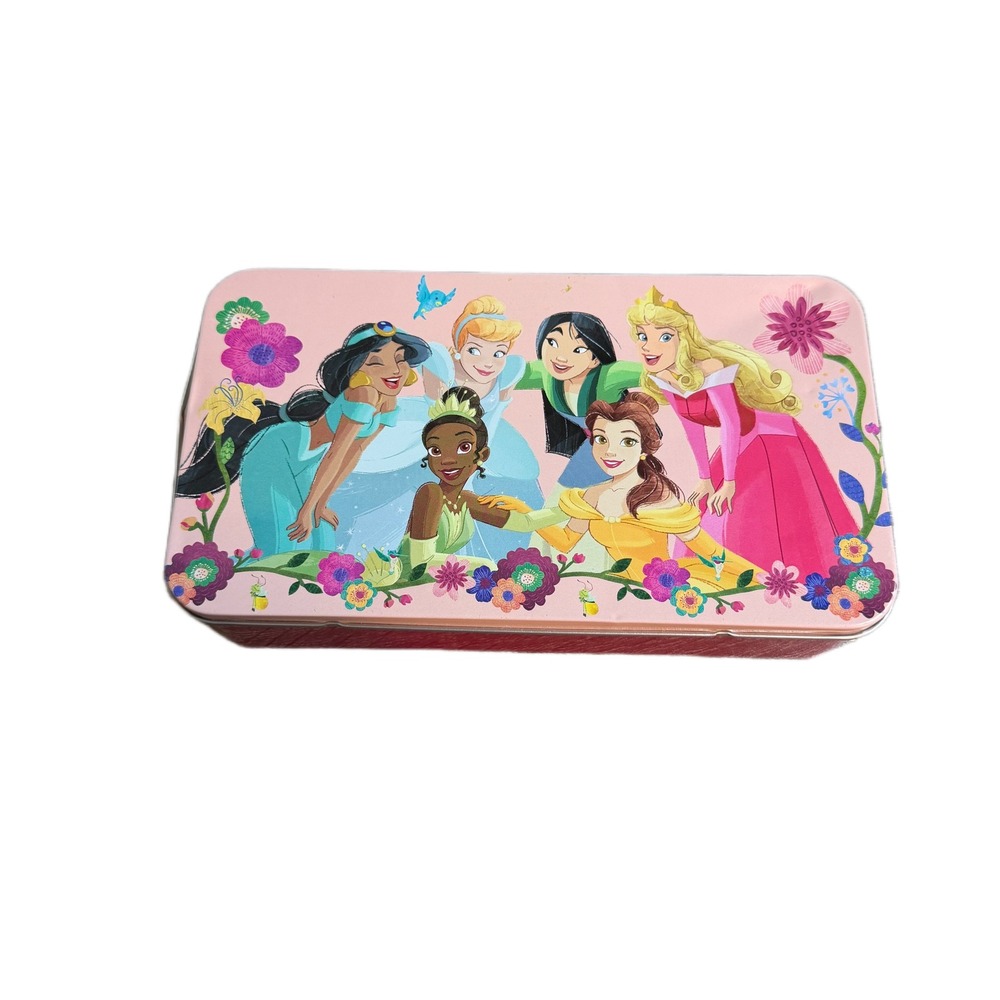 Disney Princess Hinged Metal Storage Tin Box Pink The Tin Box Company 2023